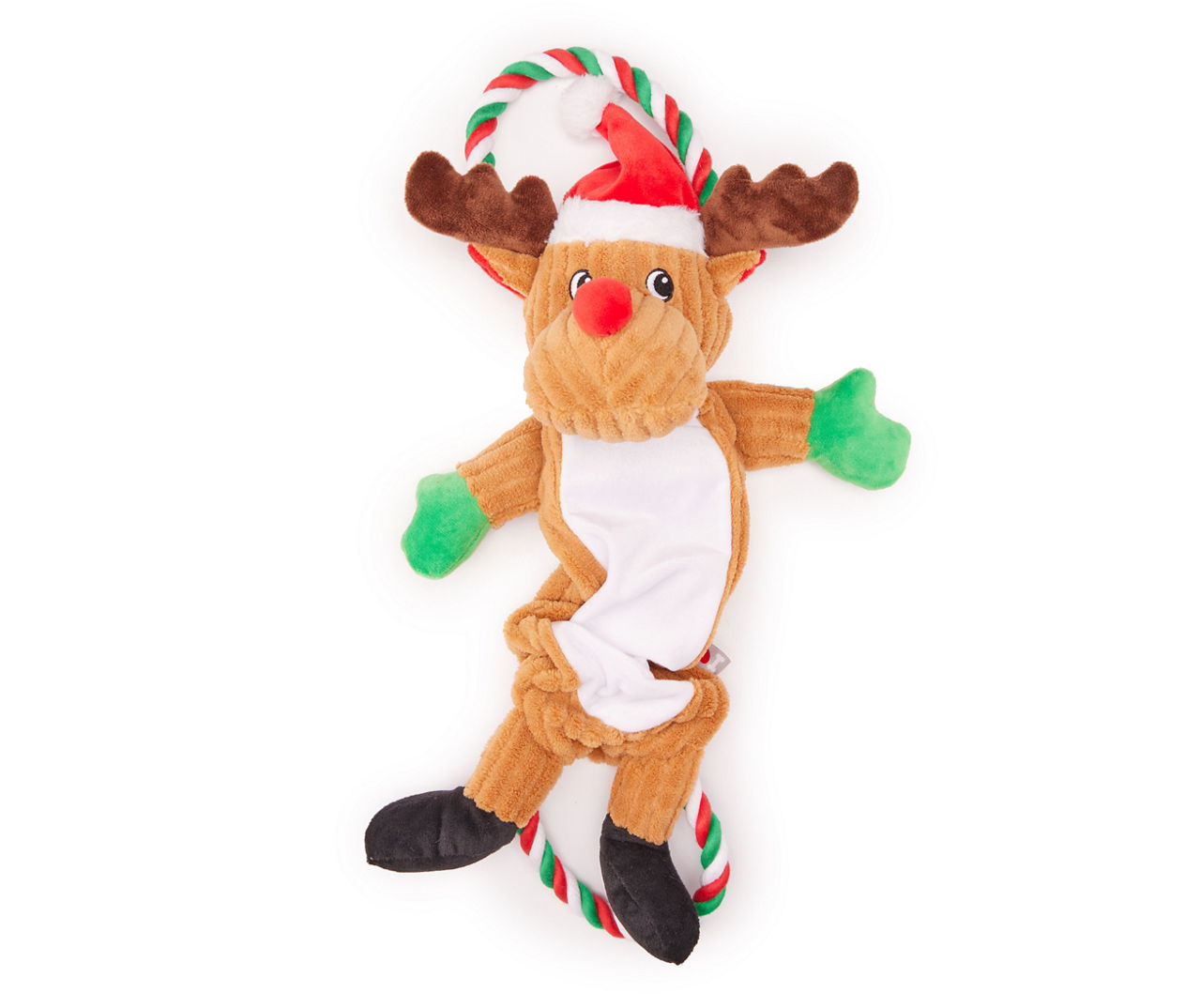 Holiday Moose Plush & Rope Bungee Pet Toy 