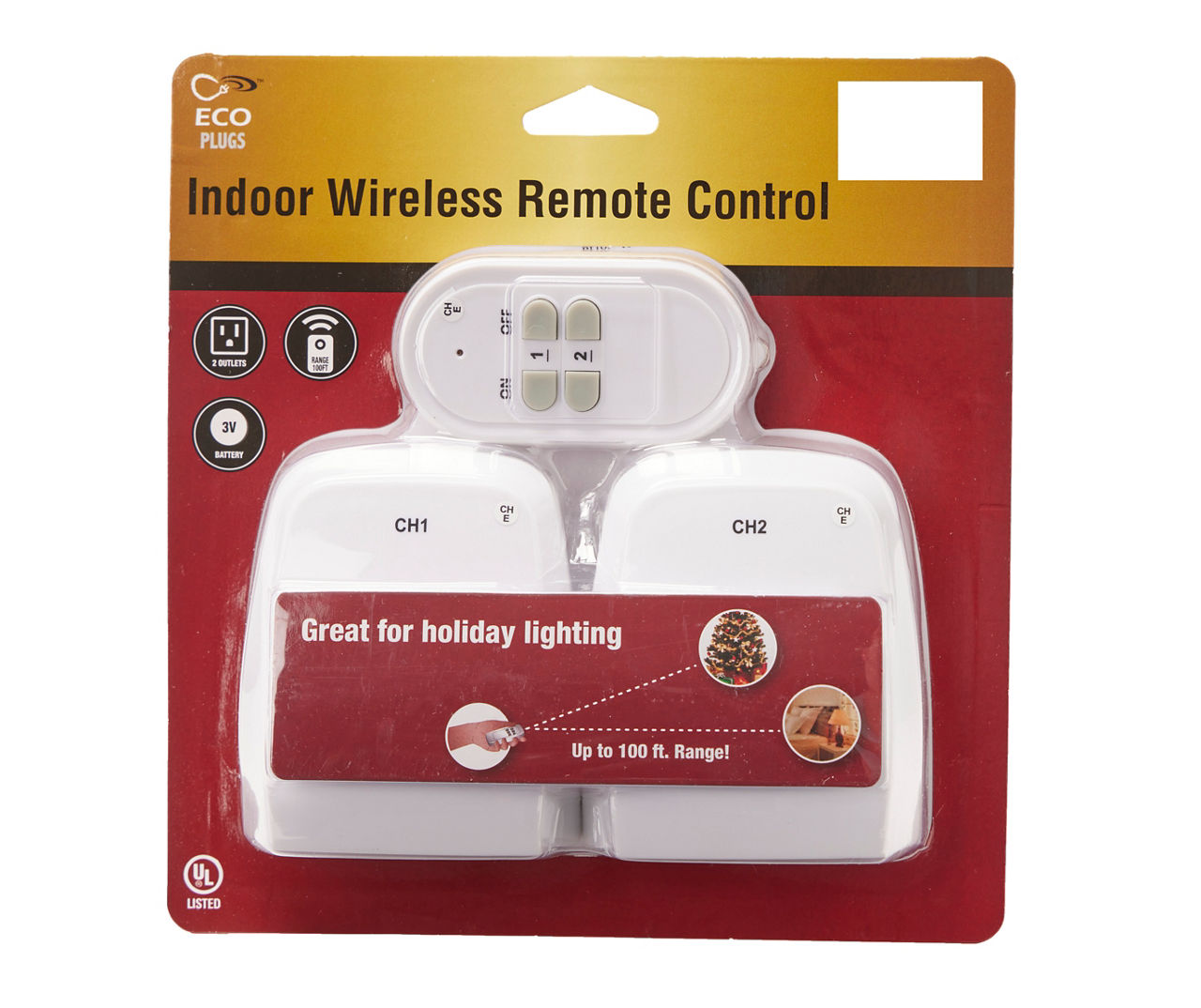 Eco Plugs Indoor Wireless Remote Control Timers, 2-Pack
