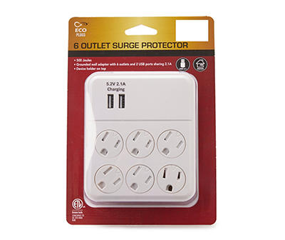 Indoor 6-Outlet & USB Wall Tap Surge Protector
