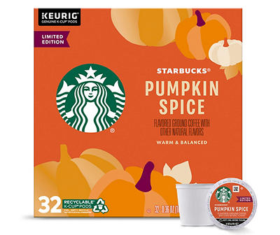 Pumpkin Spice Ground Coffee K-Cup Pods, 32-Pack