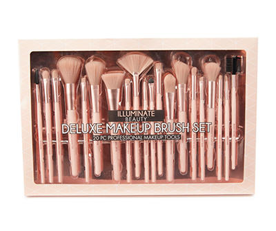 Illuminate Beauty Rose Gold 20-Piece Deluxe Makeup Brush Set | Big Lots
