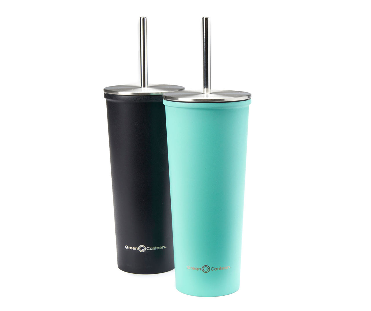Green Canteen 40 oz. Double Wall Stainless Steel Teal/Purple Tumbler with Handle (2-Pack)