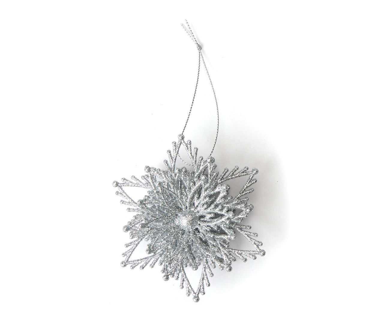 Silver Snowflake Ornaments, 4-Pack