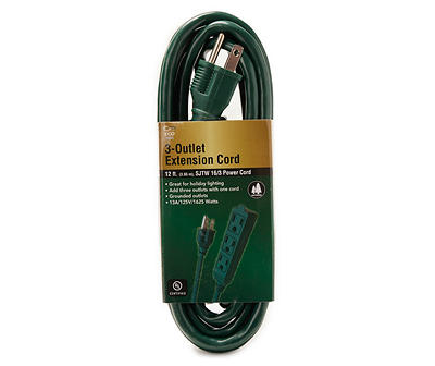 12' Outdoor 3-Outlet Extension Cord