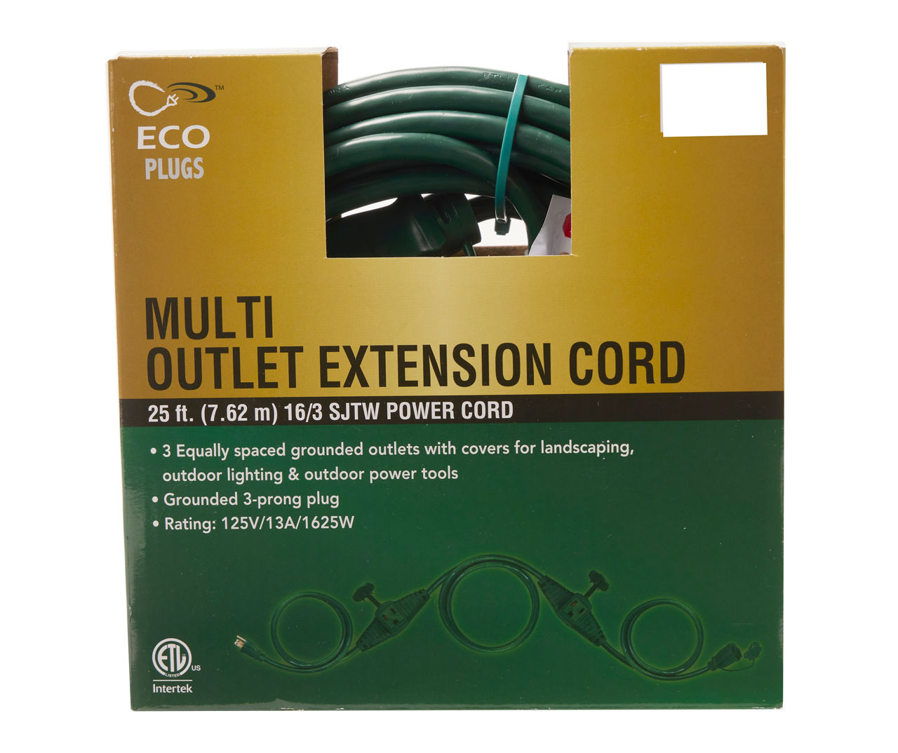 Eco Plugs 25' Outdoor Multi-Outlet Extension Cord