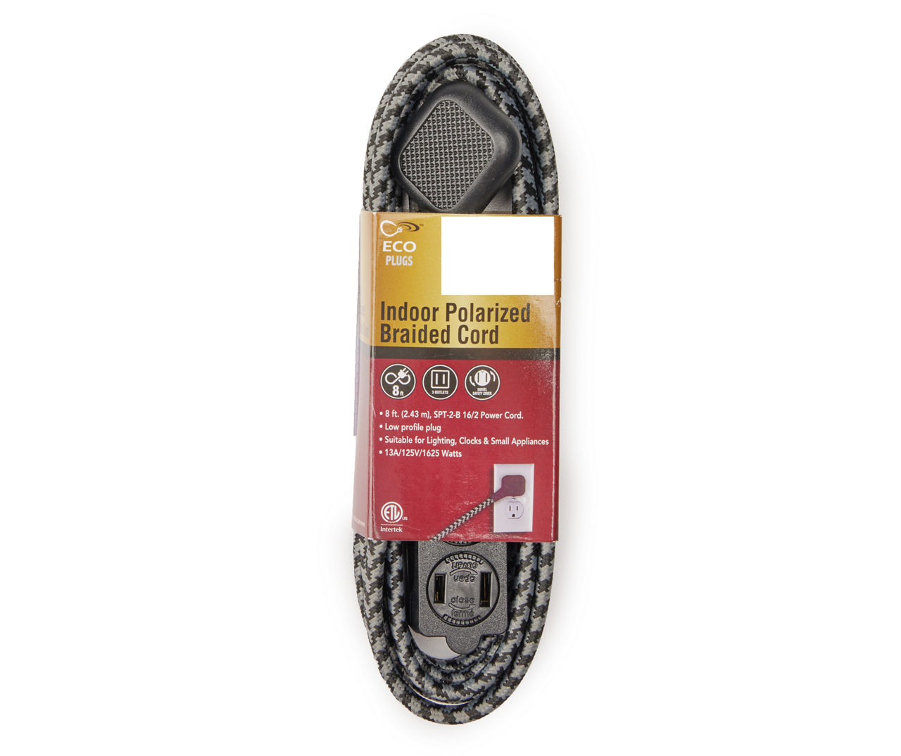 8' Indoor Black Braided Extension Cord Big Lots