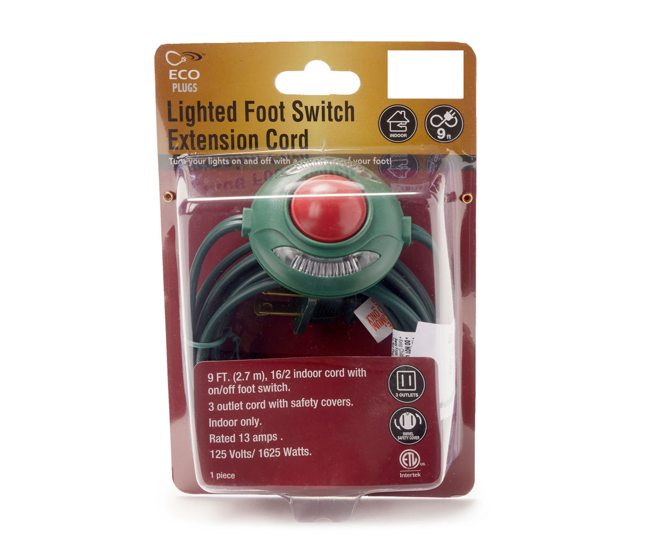Eco Plugs 9' Indoor LightUp Foot Switch Extension Cord Big Lots