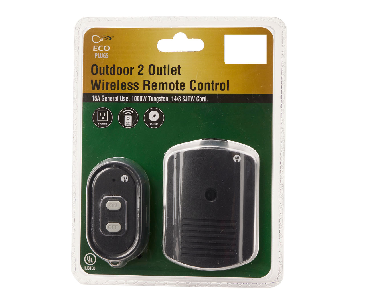 Eco Plugs Indoor Wireless Remote Control Timers, 2-Pack