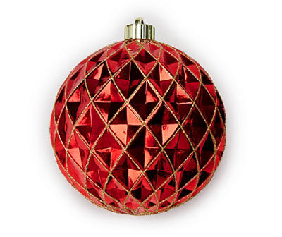 Red Shiny Diamond Jumbo Shatterproof Ball Ornament