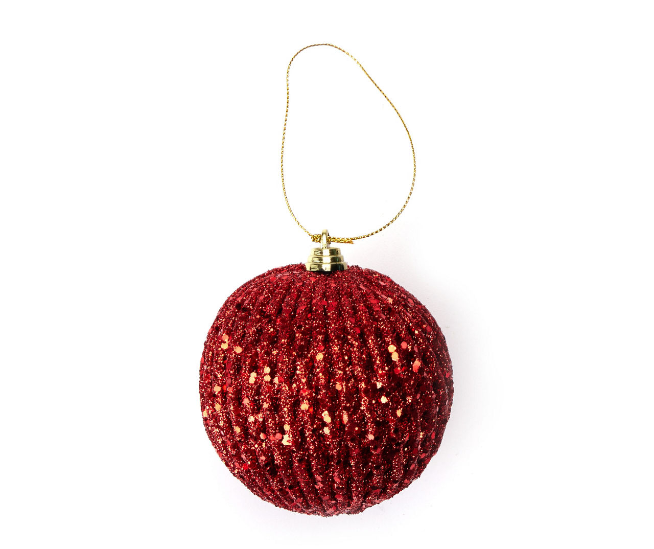 Red Glitter Ball Ornaments, 4-Pack
