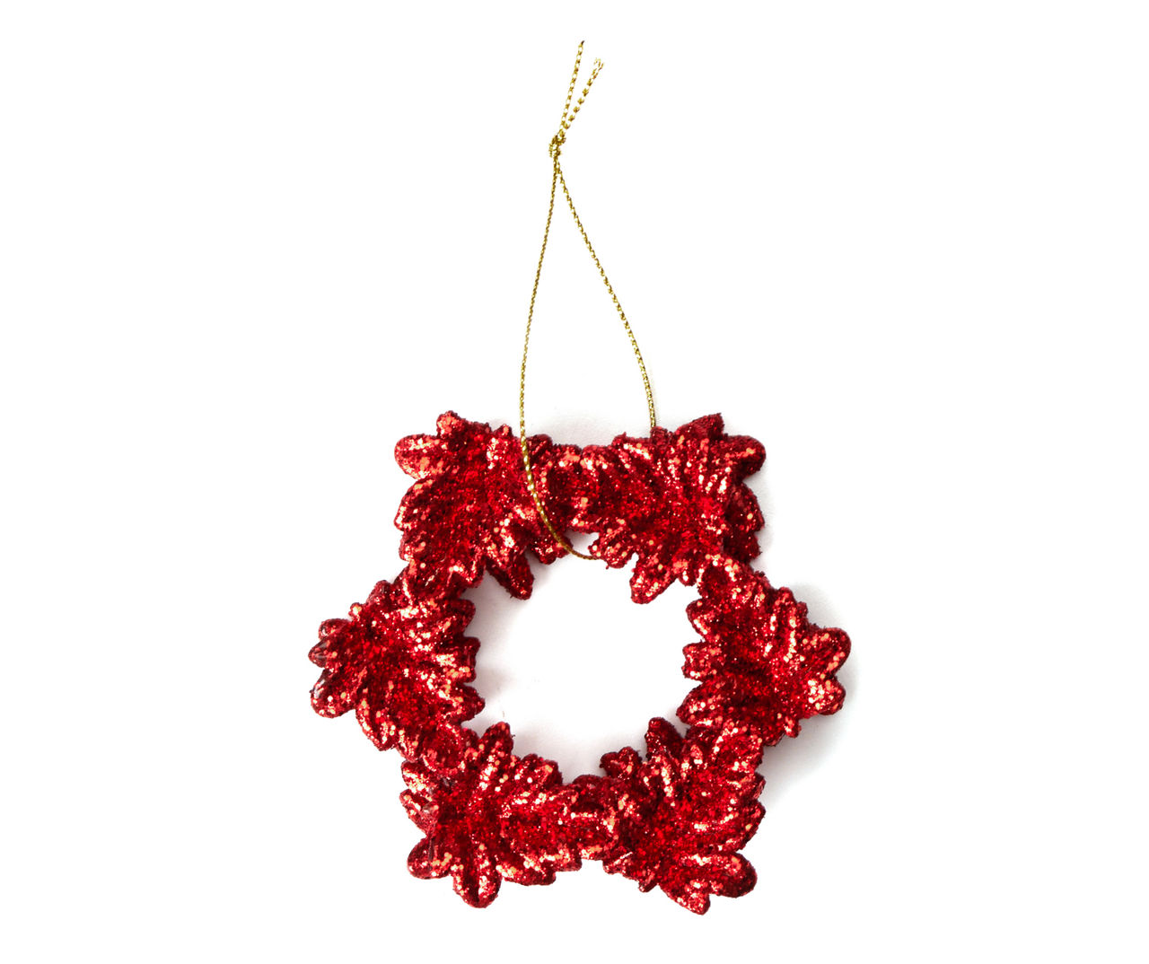 Red Wreath Ornaments, 4-Pack