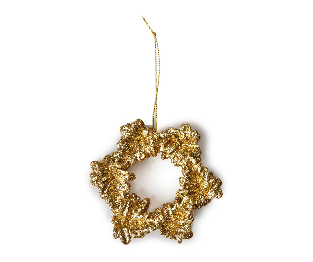Gold Wreath Ornaments, 4-Pack