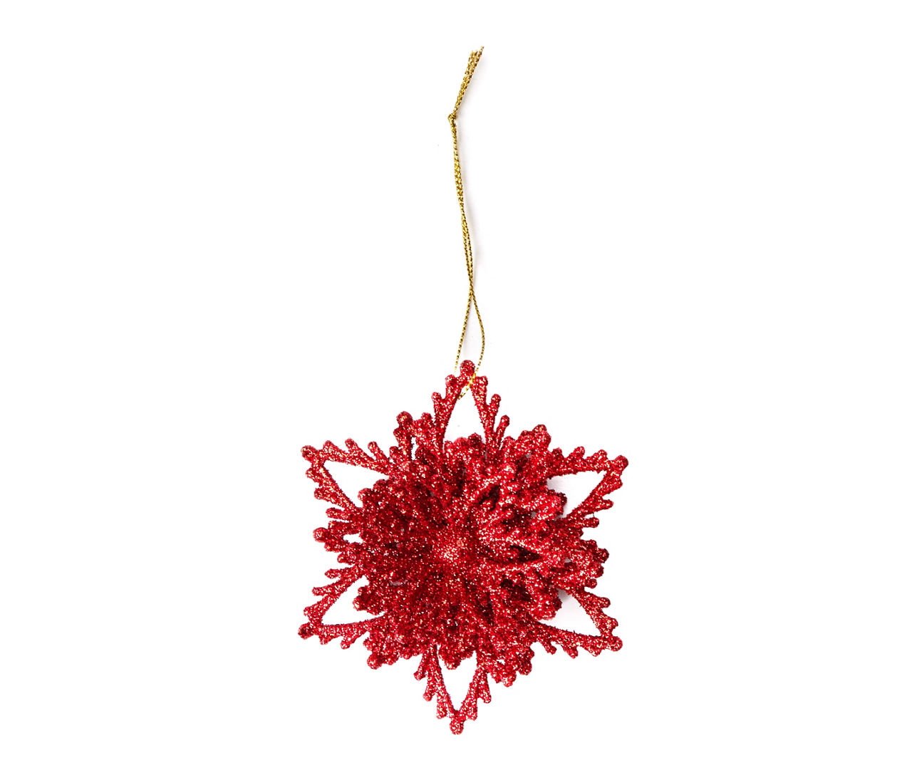 Red Snowflake Ornaments, 4-Pack