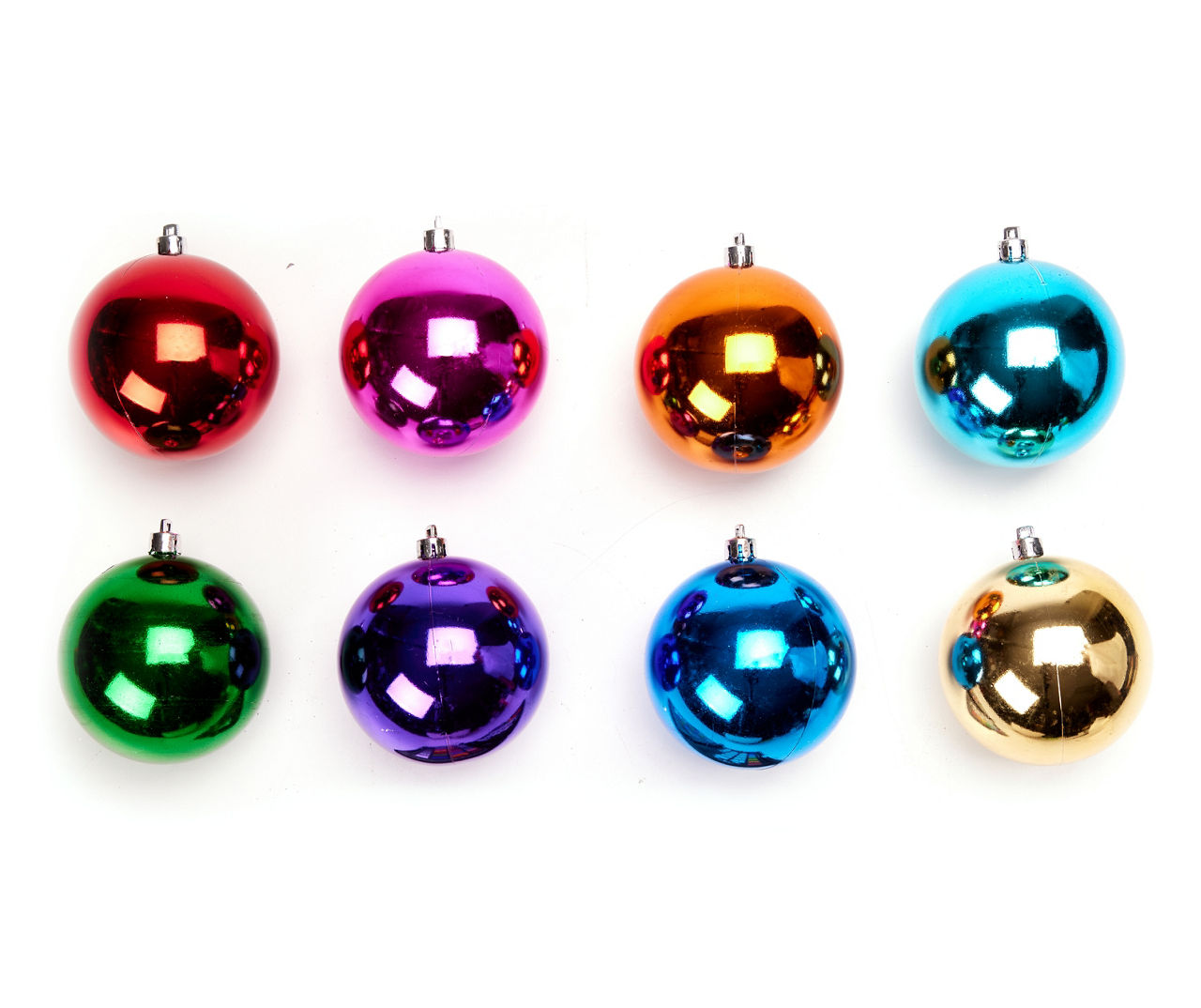 Winter Wonder Lane Shiny Rainbow 50-Piece Shatterproof Plastic Ornament ...