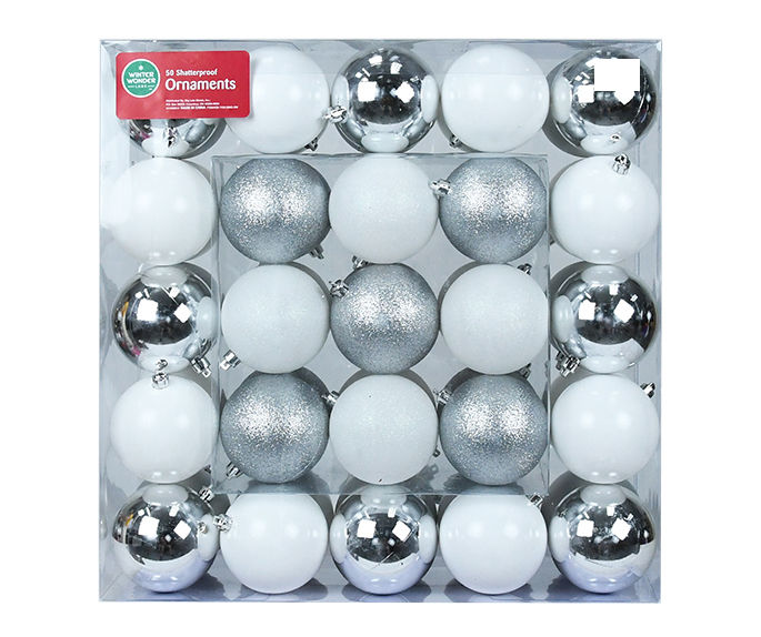 Winter Wonder Lane 50Piece Shatterproof Plastic Ornament Set Big Lots
