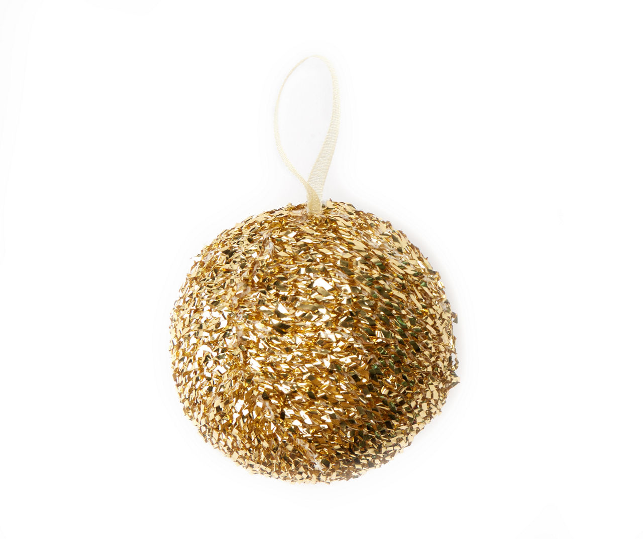 Gold Net Fabric Ball Ornaments, 6-Pack