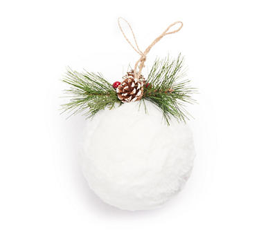 White Fur Jumbo Ball Ornament