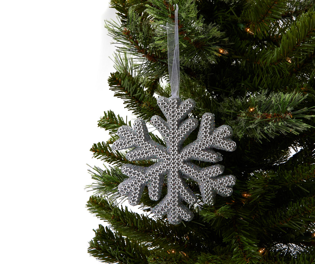 Winter Wonder Lane Silver Glitter Snowflakes Mini Ornaments, 9