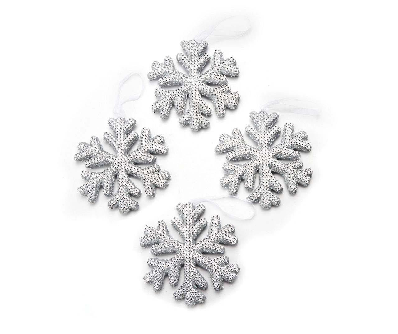 Winter Wonder Lane Silver Glitter Snowflakes Mini Ornaments, 9