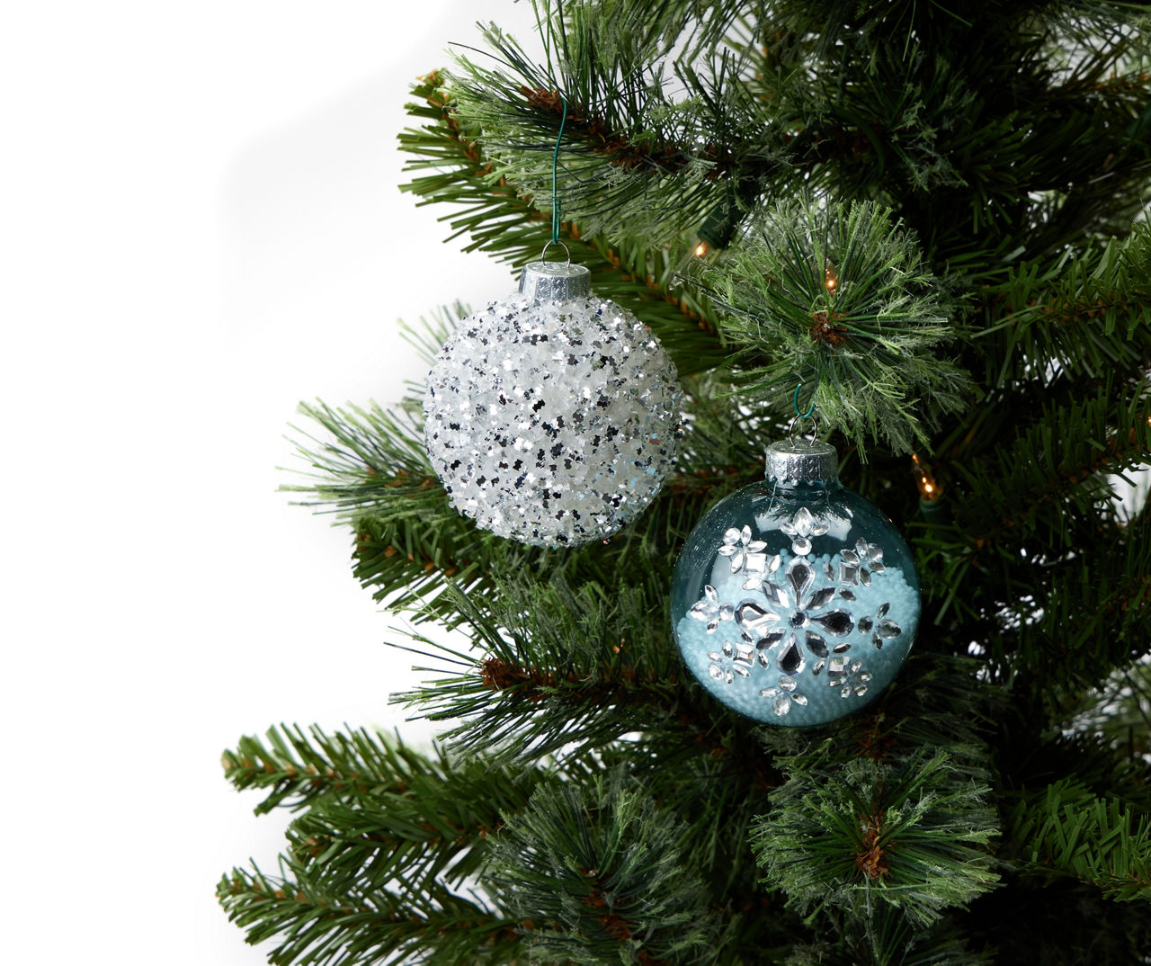 Winter Wonder Lane Snowflake & Tinsel Ball Glass Ornaments, 8-Pack ...