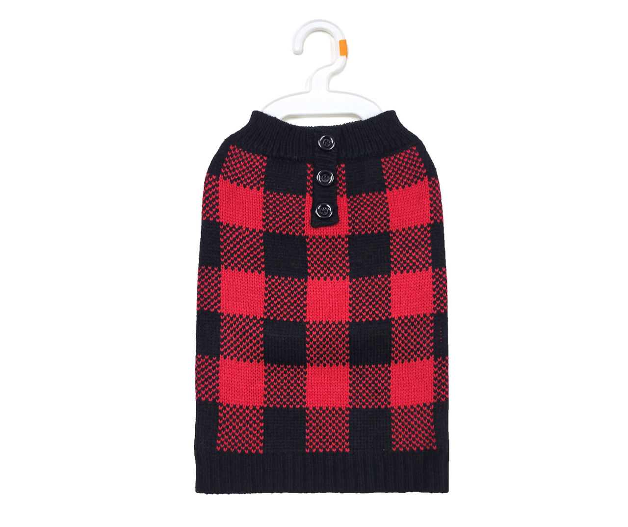 Pet X-Large Red & Black Buffalo Check Henley Sweater