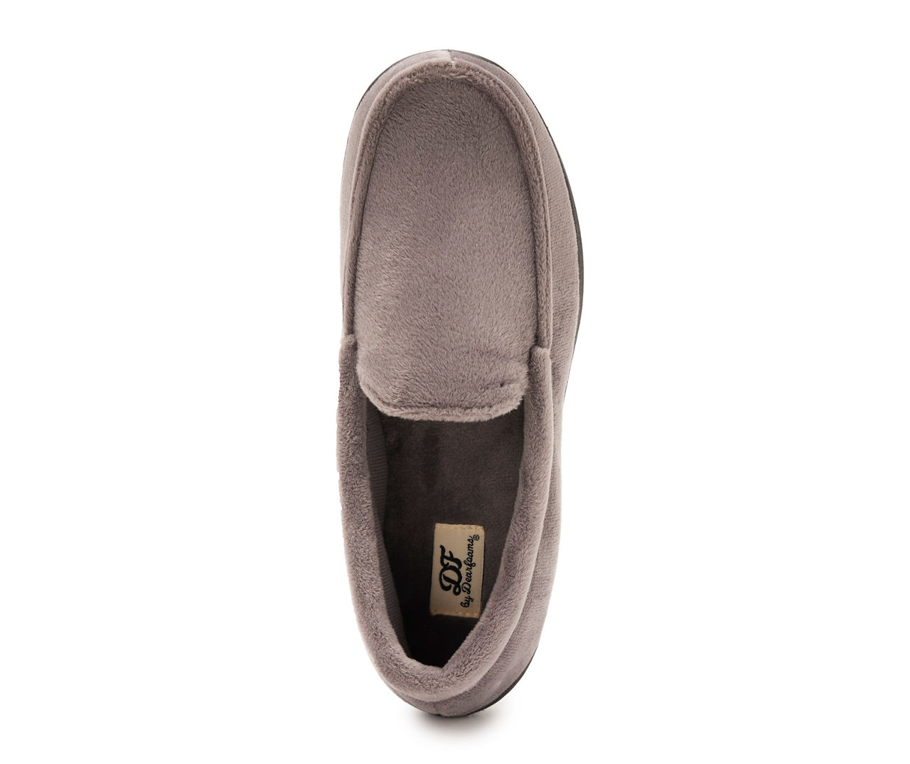 Men s M Pavement Gray Velvet Moccasin Slipper