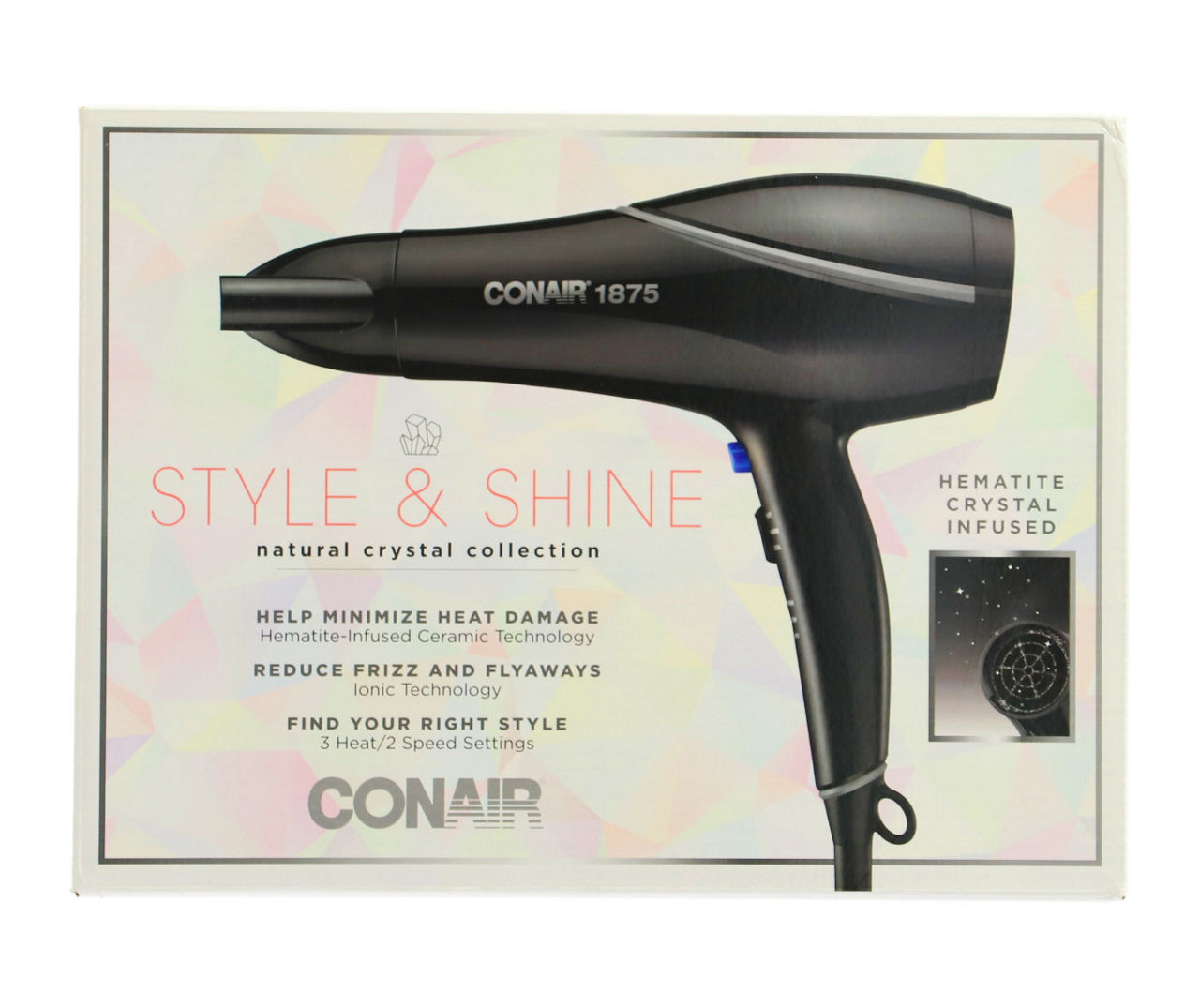 Conair Style & Shine Natural Crystal Collection Hair Dryer Big Lots