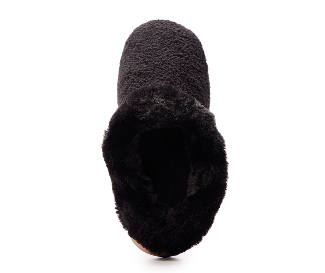 Women's M Black Furry Clog Slipper