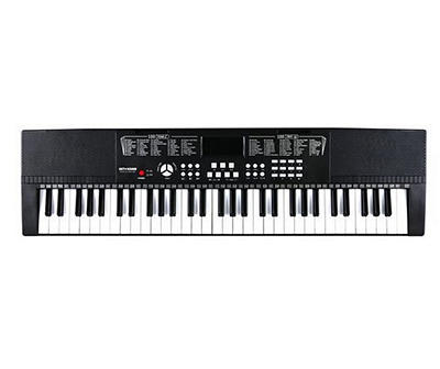 Black Electric Keyboard With Stand & Bench