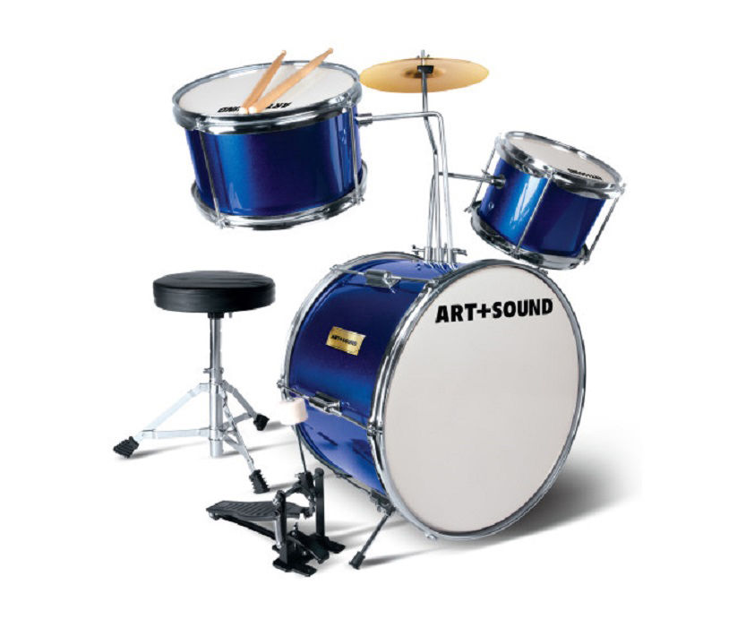 Conjunto de bateria Art + Sound Blue de 8 peças comConjunto de bateria Art + Sound Blue de 8 peças com  