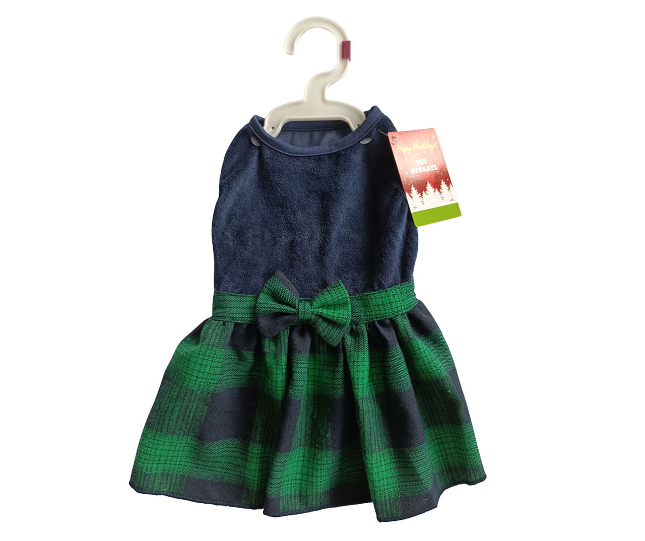Pet X-Small Blue & Green Plaid Dress