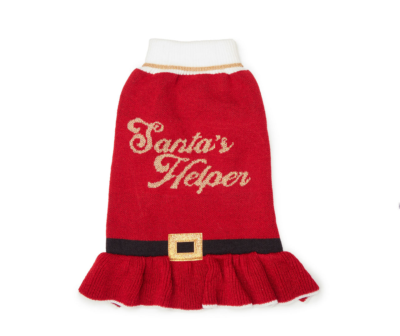 Pet Medium "Santa's Helper" Red Sweater Dress