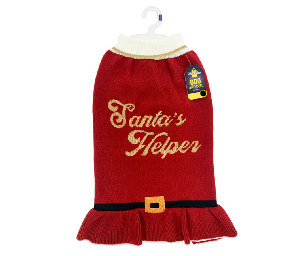 Pet X-Large "Santa's Helper" Red Sweater Dress