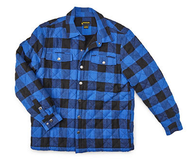 Stanley Men's Blue & Black Buffalo Check Quilted Sherpa-Lined Shacket