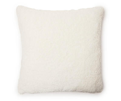 Gray & White Polar Bear Sherpa-Backed Square Throw Pillow