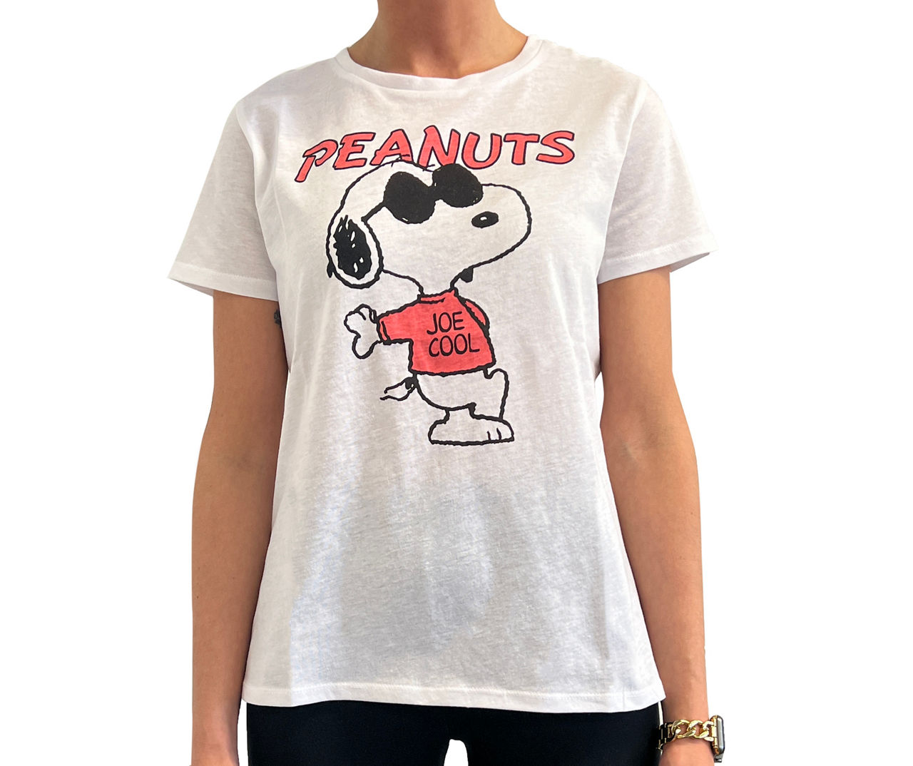 Graphic Lots White Women\'s Peanuts Snoopy Tee X-Large Cool\