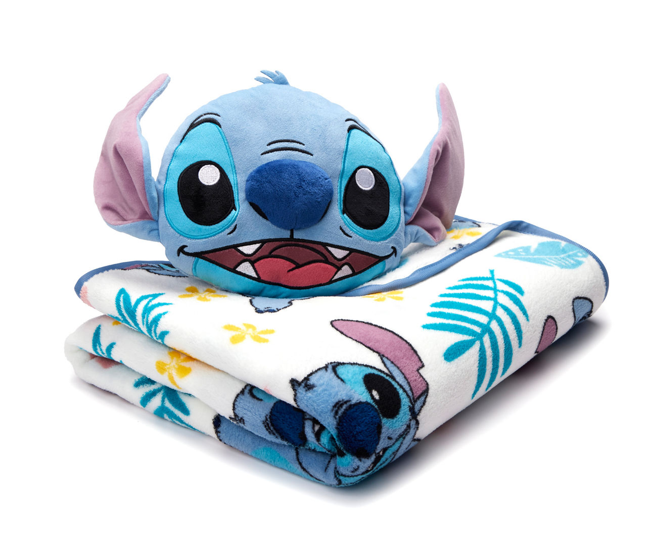 Disney Lilo & Stitch Blue Stitch Palm Nogginz Pillow & Plush Blanket ...