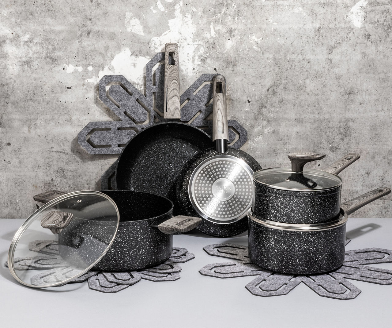 Blue Cosmo 12Piece Nonstick Cookware Set Big Lots