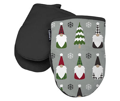 Cuisinart Gray Holiday Gnomes Mini Oven Mitts, 2-Pack