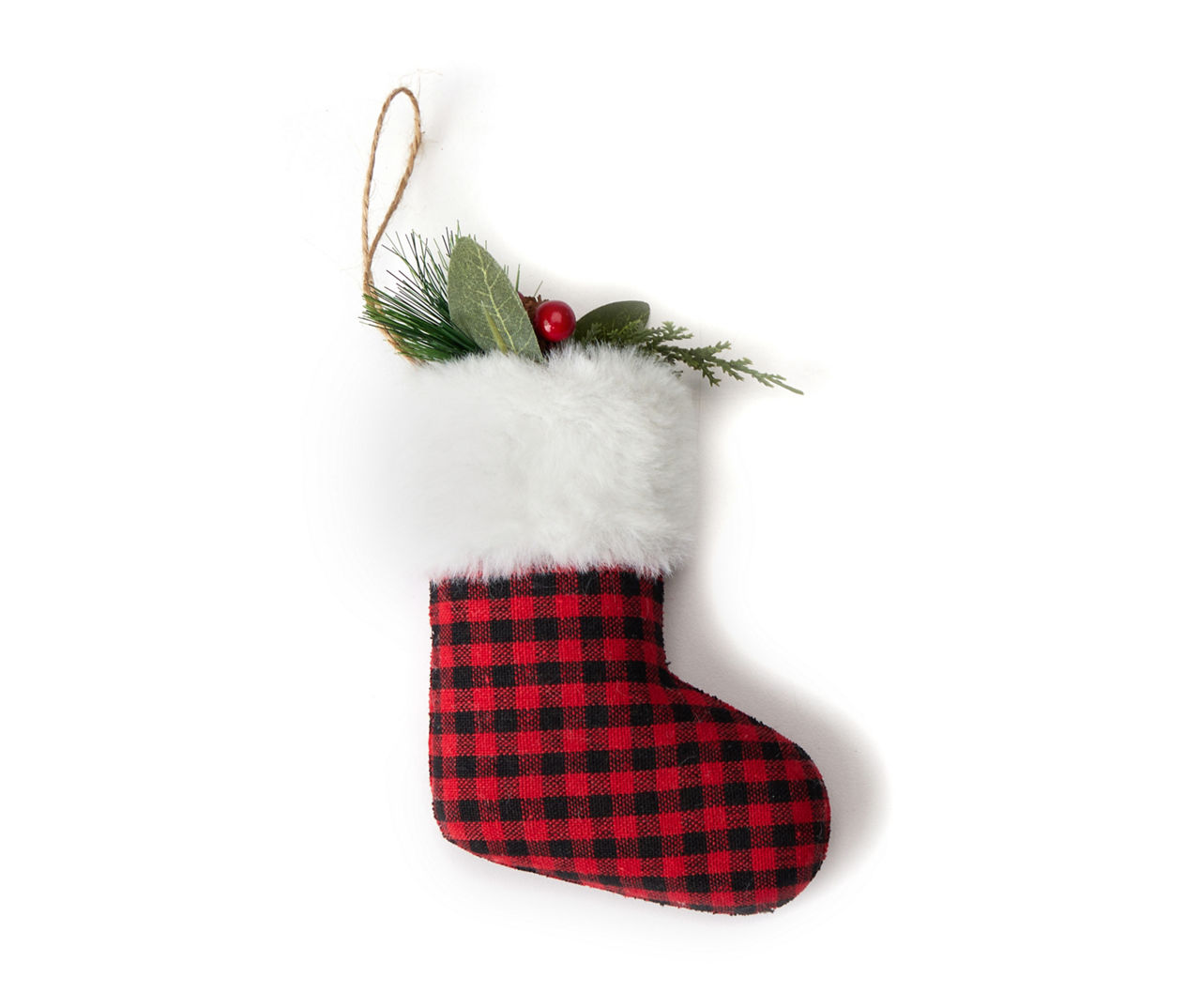 Red Buffalo Check Stocking Ornaments, 3-Pack