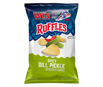 Spicy Dill Pickle Potato Chips, 8 Oz.