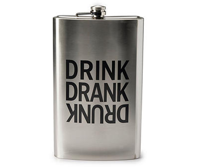 "Drink Drank Drunk" Stainless Steel Flask, 64 oz.