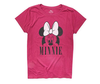 Disney Women's Beaujolais Pink Minnie Mouse Graphic Tee