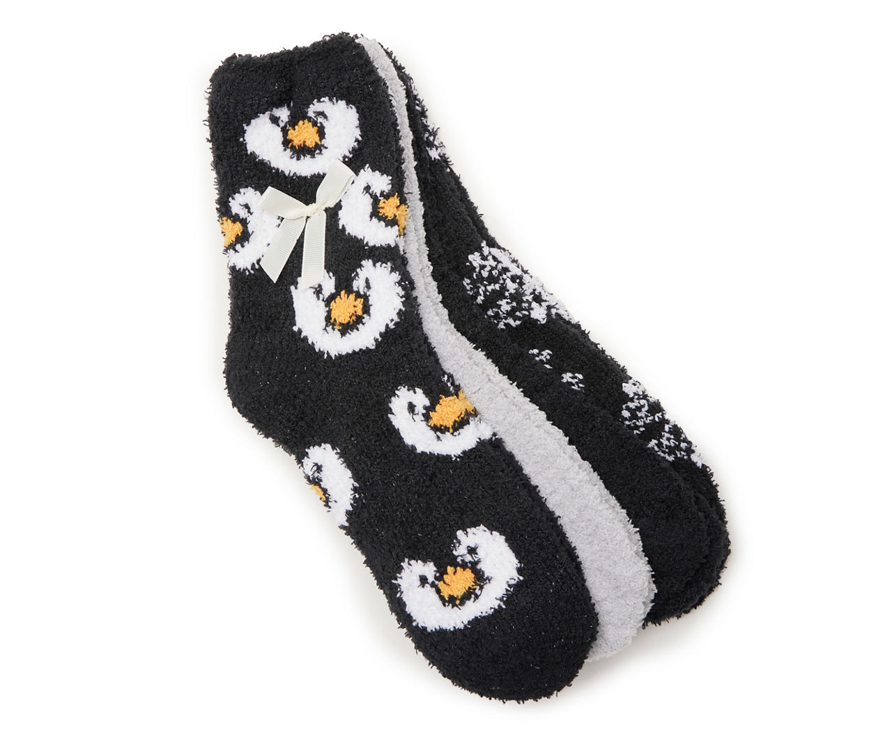 Black & White Penguin 4-Pair Fuzzy Socks Set