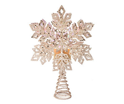 Glitter Snowflake LED Projector Tree Topper