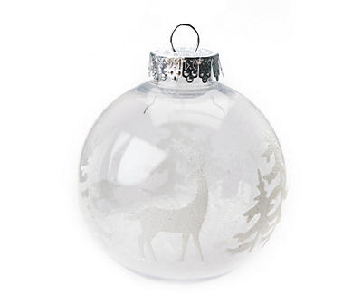 Clear Deer & Forest Shatterproof Plastic Ornaments, 6-Pack