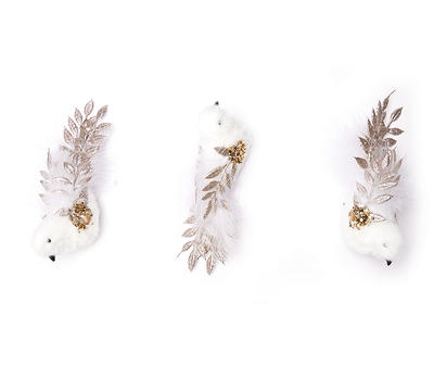 Gold Tail Bird Clip Ornaments, 3-Pack