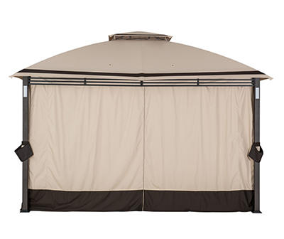 11' x 13' Crestfield Soft-Top Gazebo with Curtains, Netting & LED Post Lights