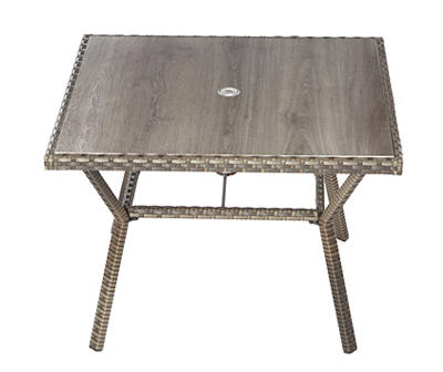 Rockbridge All-Weather Wicker & Wood Look Square Patio Dining Table