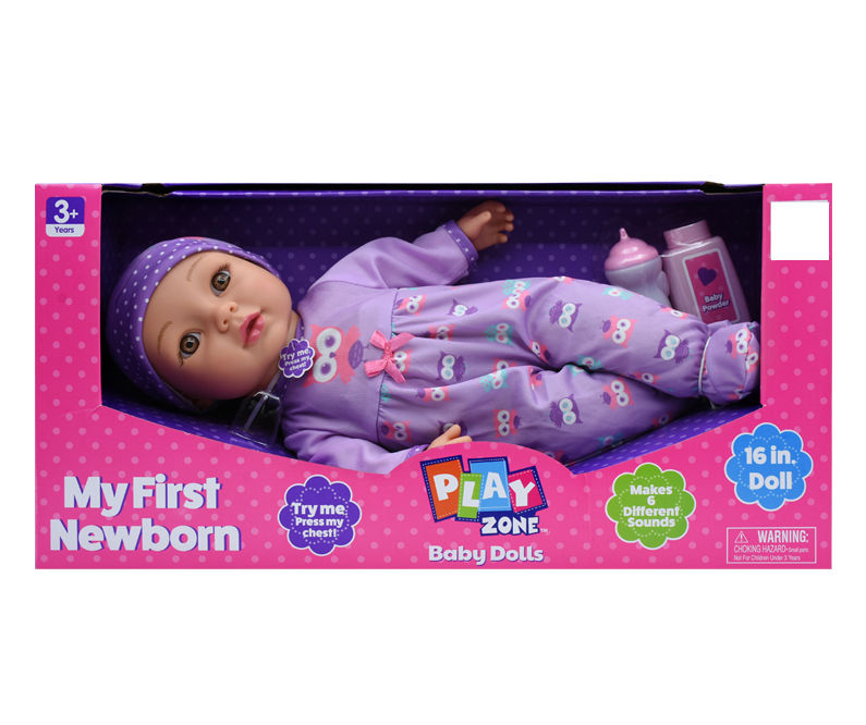 Play Zone My First Newborn 16 Purple Owl Outfit Talking Baby Doll Blue Eyes Big Lots